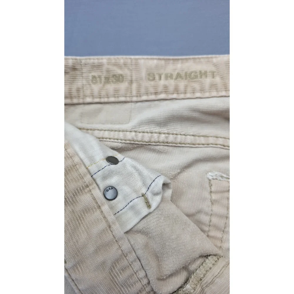 GAP 1969 Jeans Mens 31x 30 Tan Beige Pants Straight Fit Straight Faded Denim